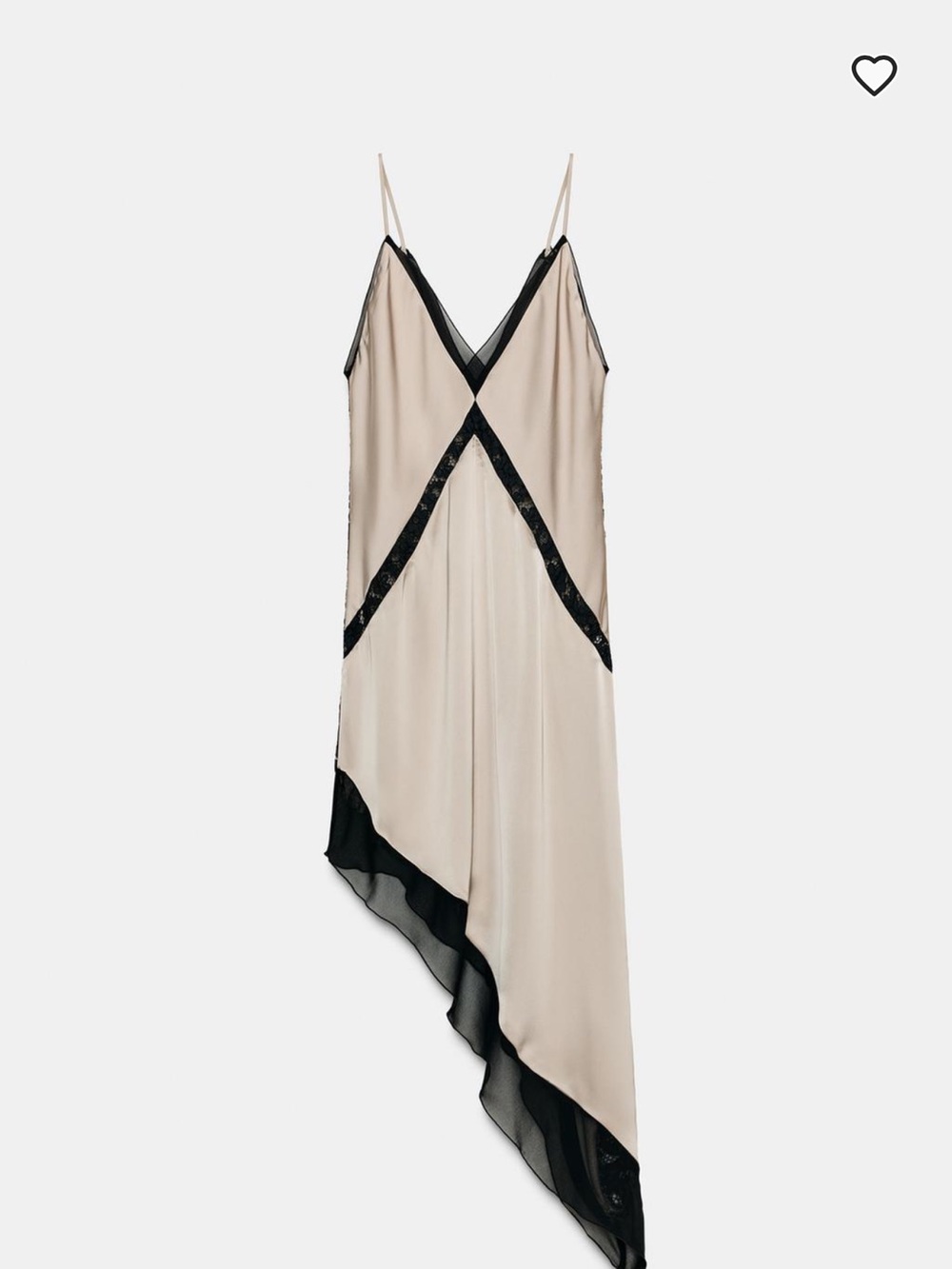 Zara Champagne Slip Dress with Black Contrast Trim - Picture 7 of 11